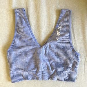 GYM SHARK sports bra purple/grey ribbed soft size Small